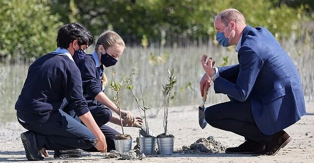 Prince William Plants A Tree As He Begins His Visit In Dubai
