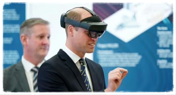Prince William Tried virtual Reality Headset At RAF Base