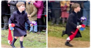 Adorable Louis Runs After Princess Charlotte So He Could Give Her A Bouquet Of Flowers