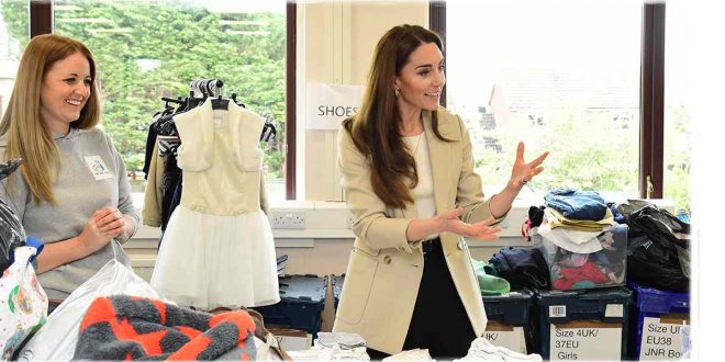 Princess Kate Helps Out At Local Baby Bank In Windsor