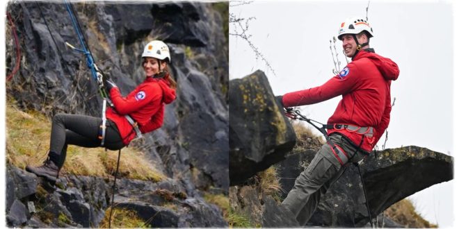 William And Kate Abseils Down A Quarry In Impressive Display In The South Wales Valleys