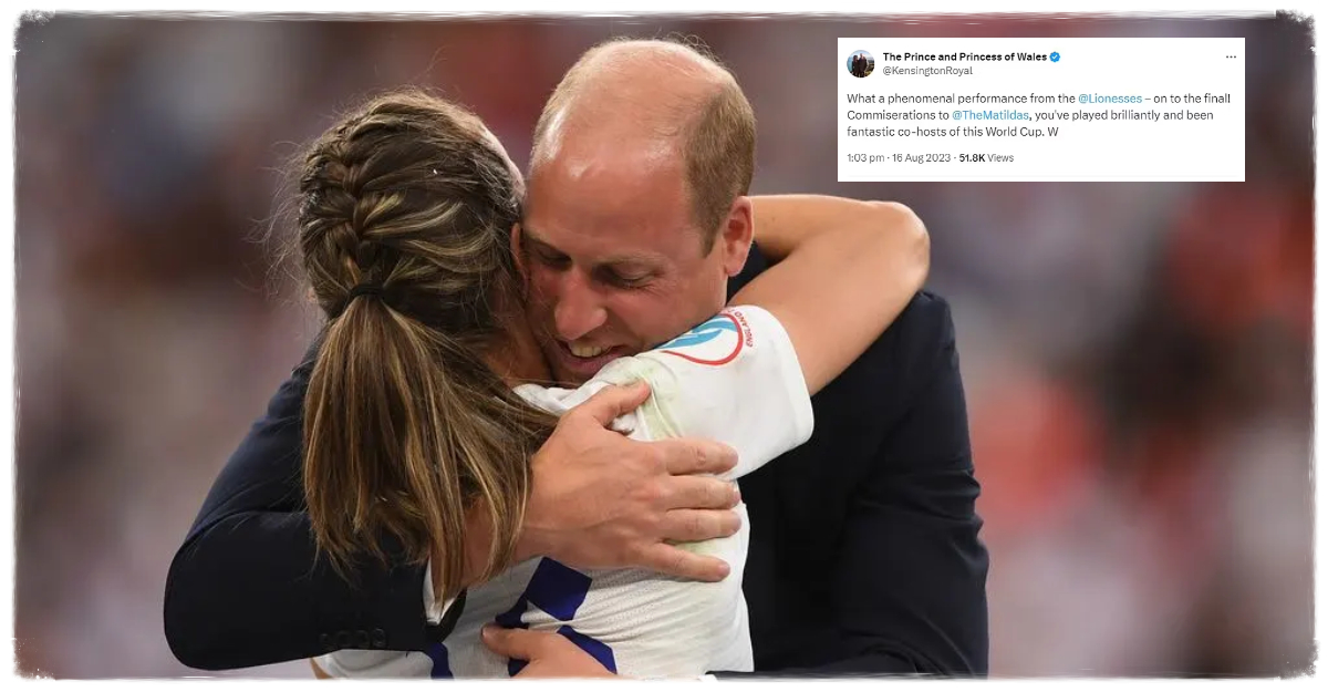 Prince William Hails Phenomenal Performance As Lionesses Reach World