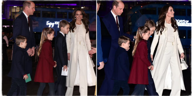 George, Charlotte and Louis Arrive at Kate's Carol Concert Carrying Letters to Santa