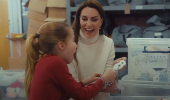 princess kate and princess charlotte volunteering at a baby bank