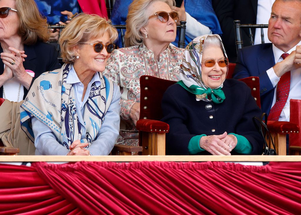 Penny Knatchbull and Queen Elizabeth II at Royal Windsor Horse Show