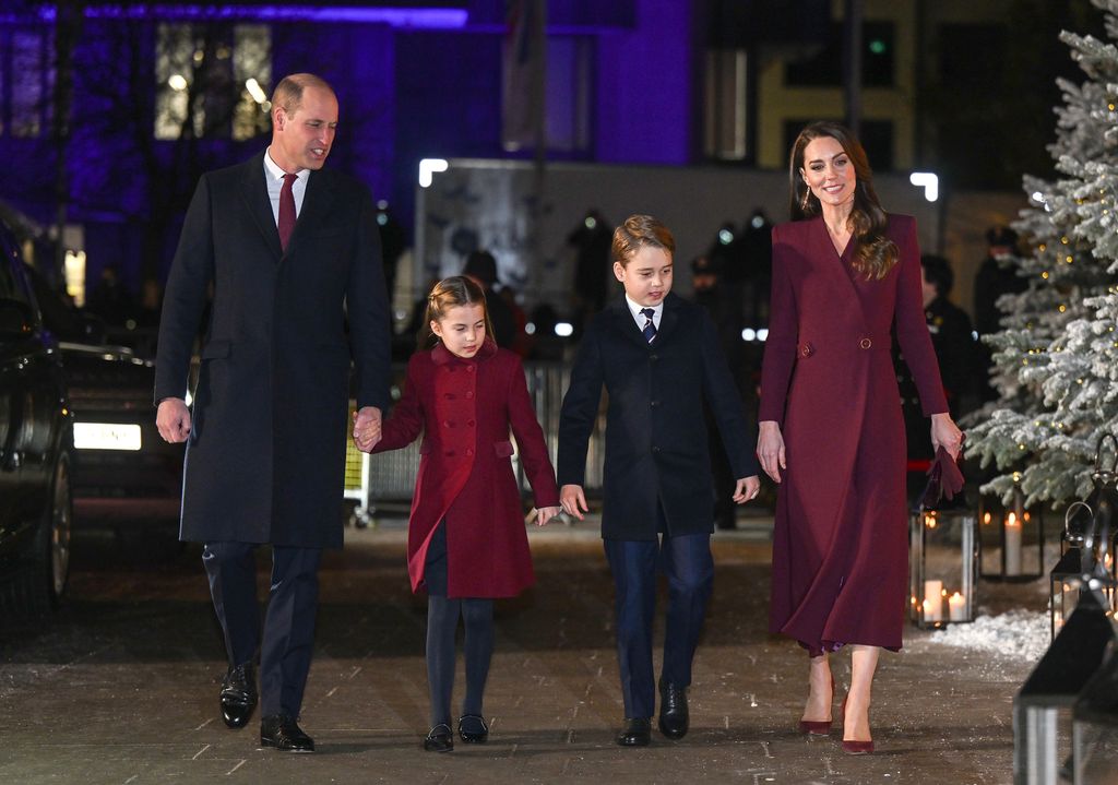 William and Kate with George and Charlotte at Christmas carol concert