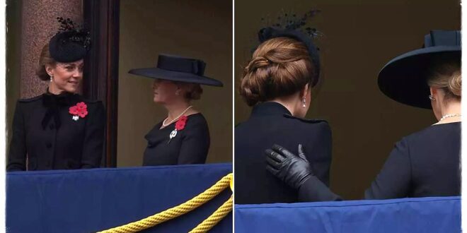 Duchess Sophie Comforts Princess Kate as She Stands In for Queen Camilla at Remembrance Event