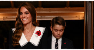 Princess Kate and Prince George smiling during a public appearance as fans praise her parenting style