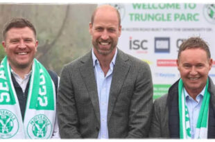 Prince William opening a new road after assisting a team dealing with severe pothole issues