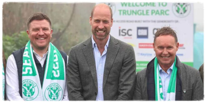 Prince William opening a new road after assisting a team dealing with severe pothole issues