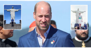 Prince William smiling as he recreates Princess Diana’s iconic Rio de Janeiro photo moment during his Brazil visit
