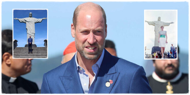 Prince William smiling as he recreates Princess Diana’s iconic Rio de Janeiro photo moment during his Brazil visit