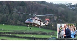 A rare sight of a royal helicopter flying over Llandudno after a visit