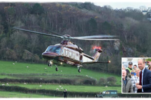 A rare sight of a royal helicopter flying over Llandudno after a visit