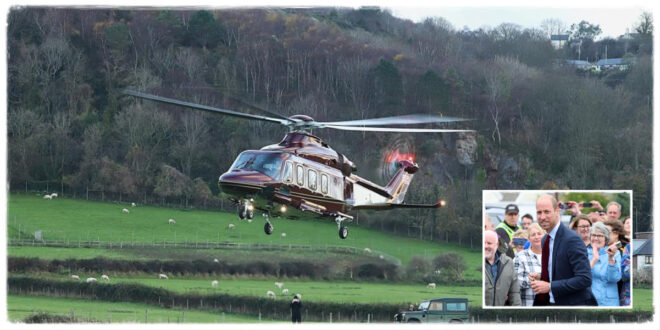 A rare sight of a royal helicopter flying over Llandudno after a visit