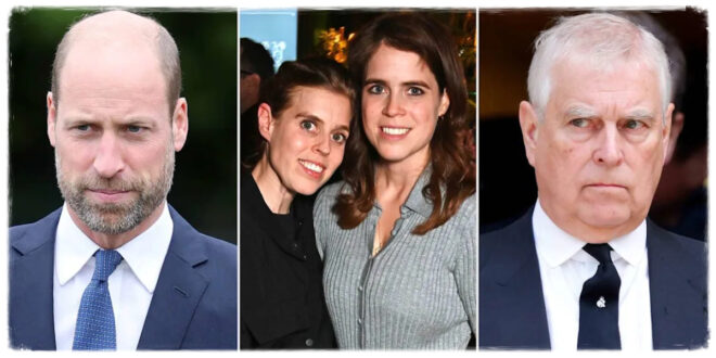 Prince William with Princess Beatrice and Princess Eugenie amid reports he is protecting them during the Andrew scandal