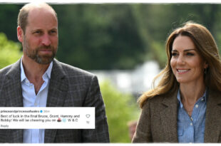 Prince William and Princess Kate sharing a good luck message on social media
