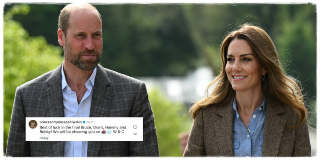 Prince William and Princess Kate sharing a good luck message on social media
