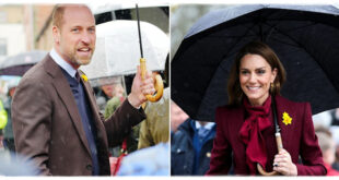 Princess Kate wearing maroon outfit alongside Prince William during St David’s Day celebrations in Wales