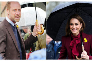 Princess Kate wearing maroon outfit alongside Prince William during St David’s Day celebrations in Wales