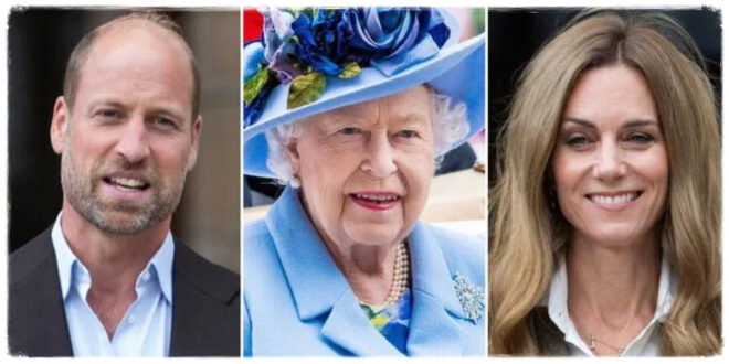 Queen Elizabeth II with Princess Kate before her marriage to Prince William