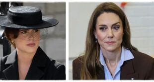 Princess Kate and Princess Eugenie at a royal event amid reports explaining why Kate keeps her distance