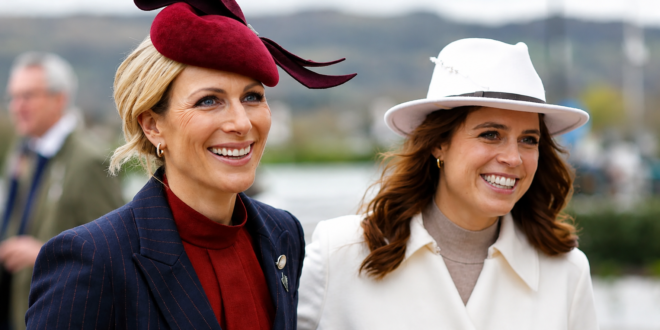 Zara Tindall and Princess Eugenie during a royal event amid reports about pregnancy news shared with King Charles