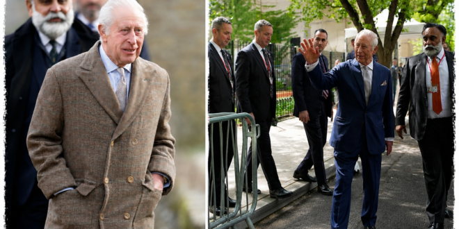 King Charles during an official engagement as he says farewell to his head of security