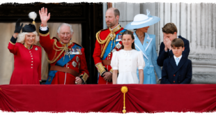Prince George sharing a caring moment with Princess Kate during Trooping the Colour