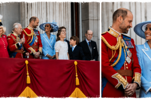 Prince William and Princess Kate sharing a warm moment during Trooping the Colour