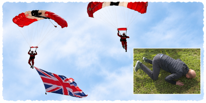 Prince Harry after completing a charity skydive in Canada before sharing an update about Meghan, Archie and Lilibet’s life in the UK