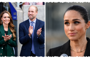 Meghan Markle with Prince William and Princess Kate as reports claim she is preparing to apologise over past royal comments