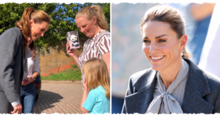 Princess Kate gently comforting a little girl who was feeling unwell during her visit to Pulborough in West Sussex
