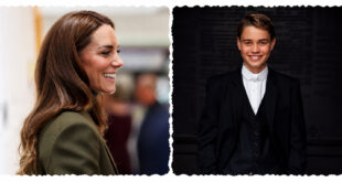 Princess Kate pictured with Prince George, who has returned home for his first extended school holiday since starting at Eton College
